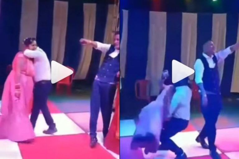 Viral Video: Groom Tries to Pick Up Bride While Dancing, Falls Miserably. Watch